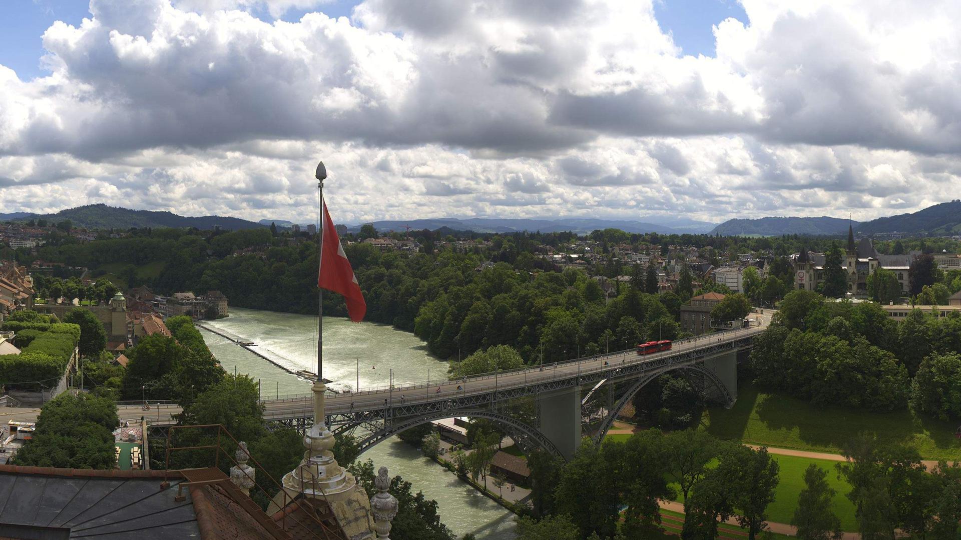 Überflutete Aare in Bern 11.7.21